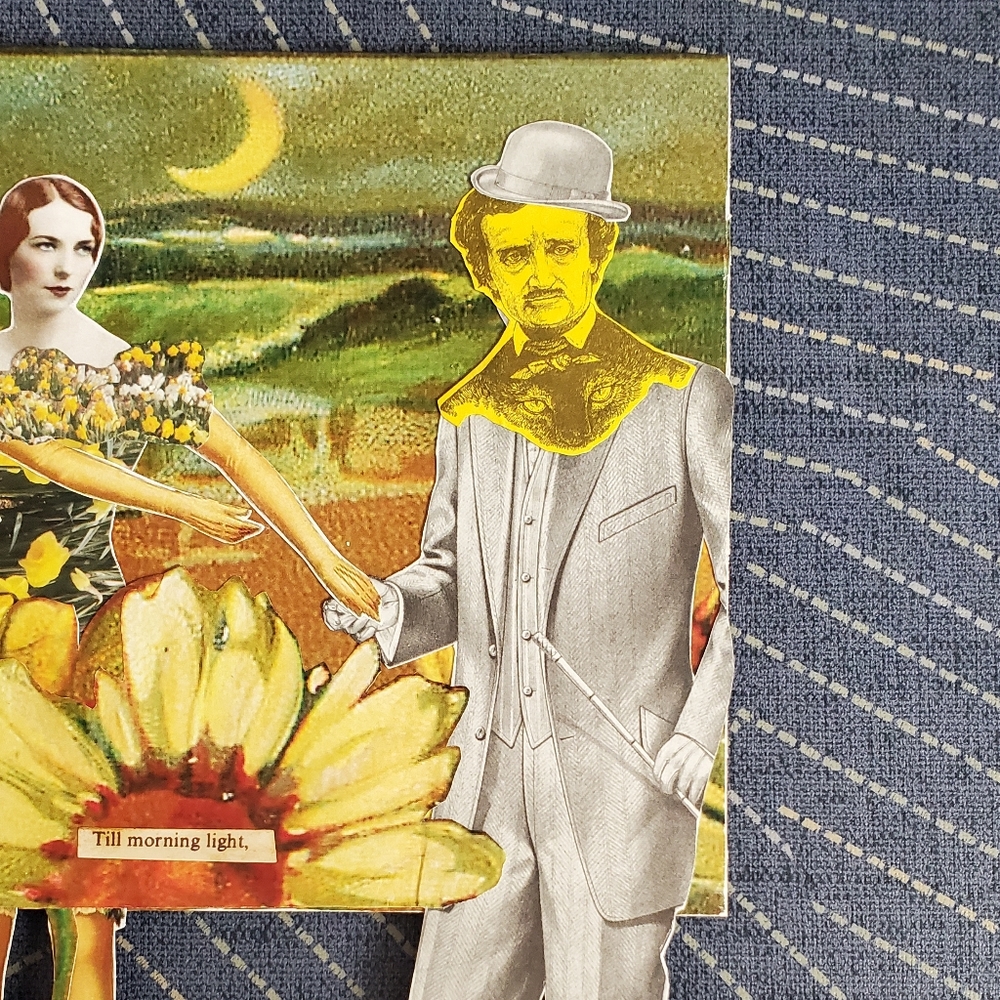 🙏 HAND CRAFTED Magnet collage art vintage floral - Picture 3 of 8
